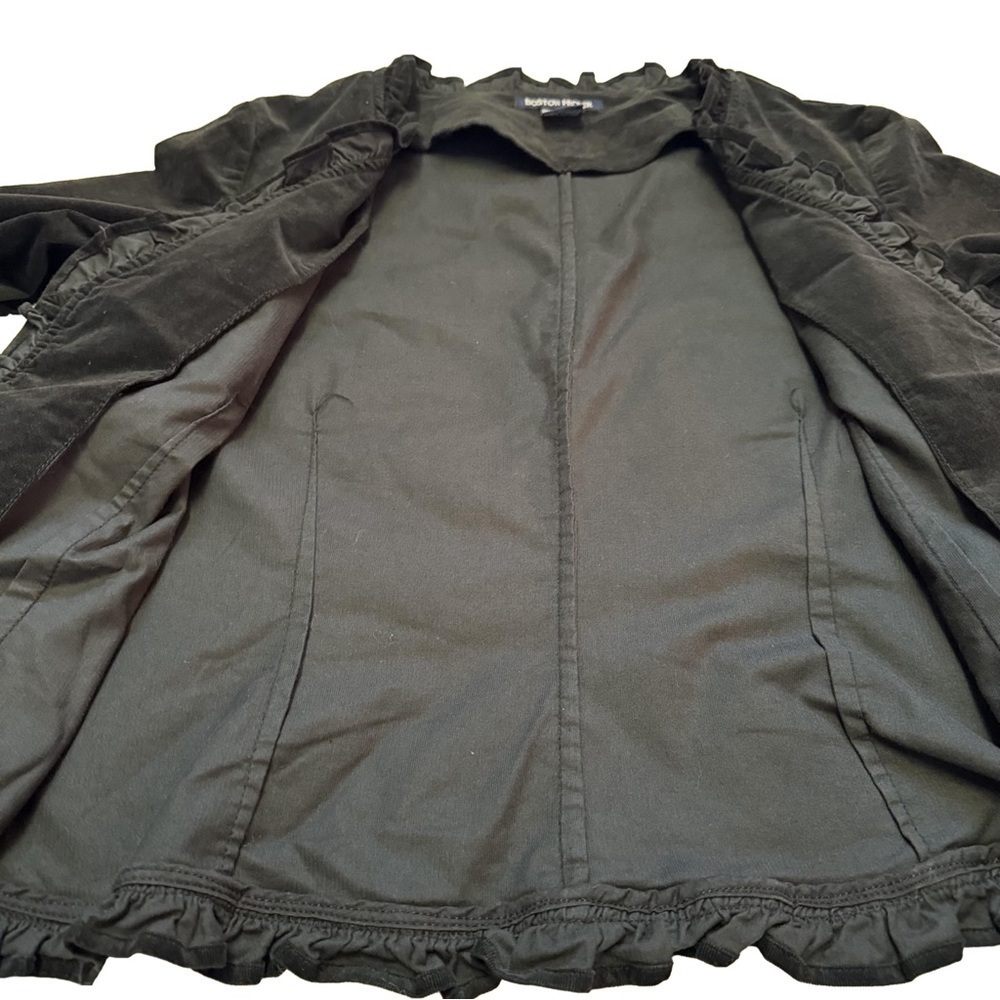 Boston Proper Women's Black Corduroy Blazer Size 10 Ruffle Details Buttons NEW - Picture 7 of 13